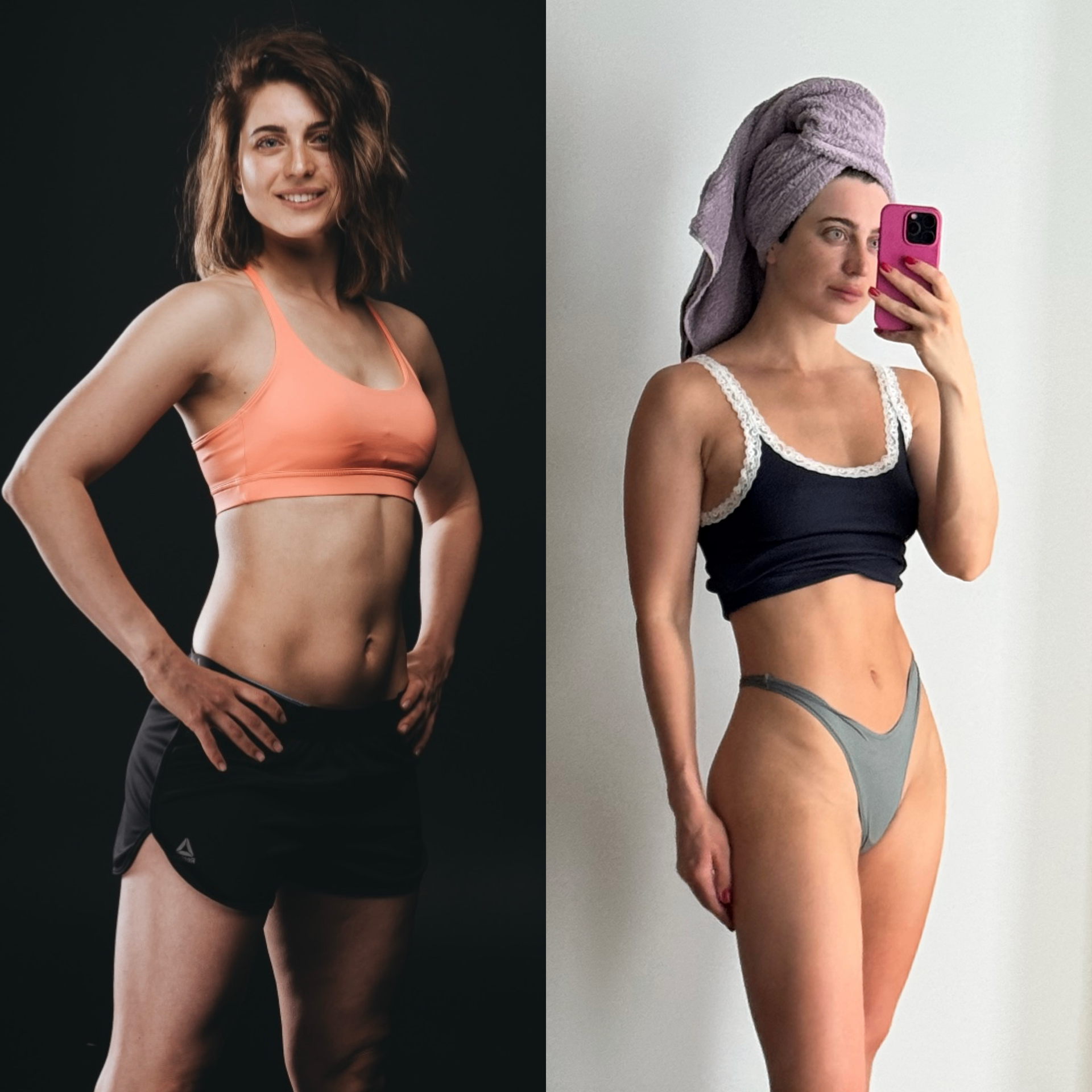 Résultat de participante — transformation de la taille, avant et après